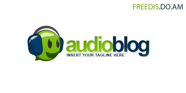 PSD Логотип для фотошопа "AudioBlog"