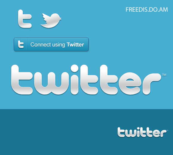 PSD Логотип для фотошопа "twitter"
